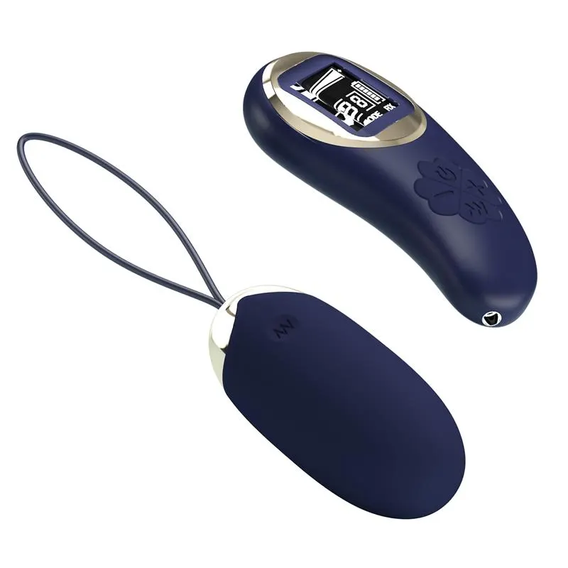 Mina Huevo Vibrador con Control Remoto Pantalla Digital Azul · PRETTYLOVE · Huevos y Balas Vibradoras