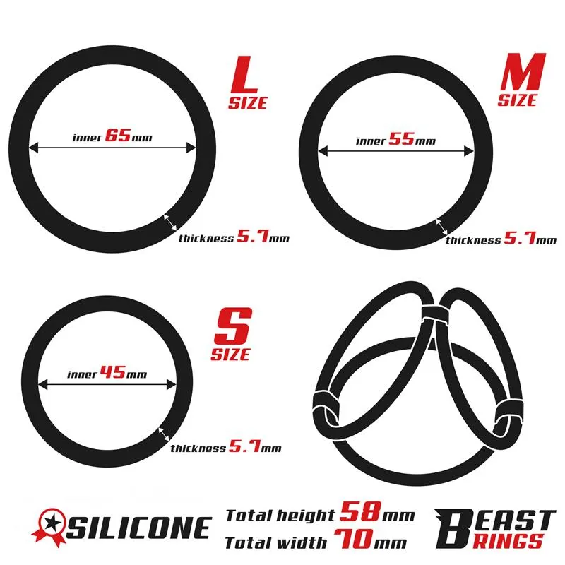 Anillo Triple Silicona · BEAST RINGS · Anillos para el Pene — photo 4