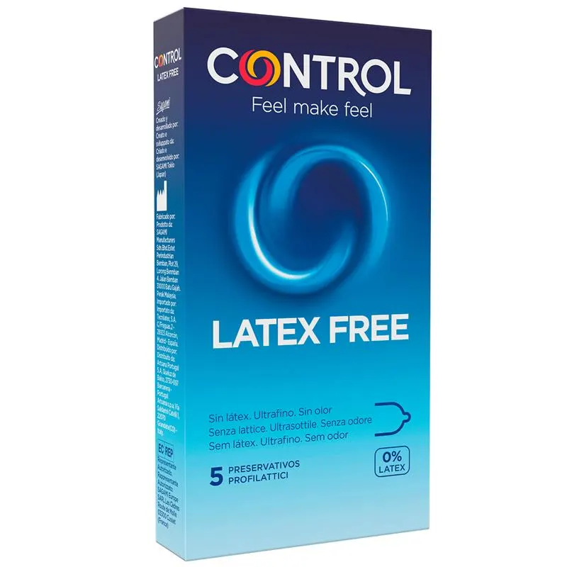 Latex Free - sin Látex 5 uds · CONTROL · Lubricantes