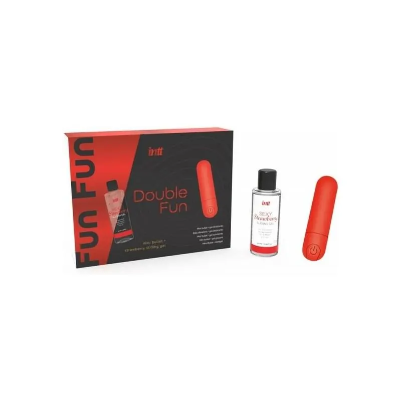 Set Mini Bala Vibradora y Gel Deslizante Fresa 50 ml · INTT · Huevos y Balas Vibradoras