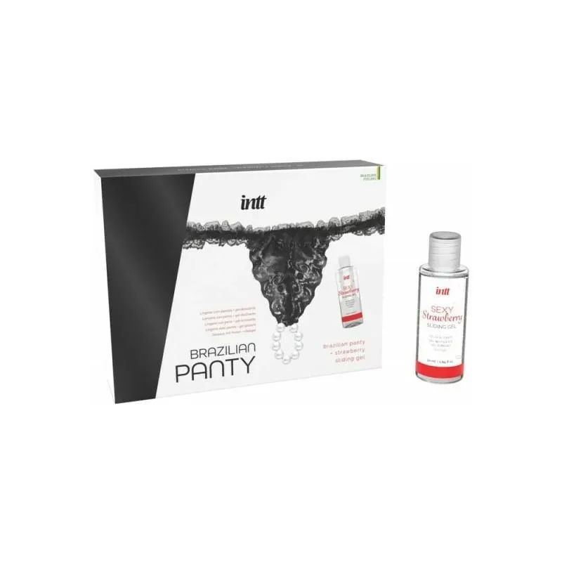 Braguita Brasileña y Gel Deslizante Base Agua Fresa 50 ml · INTT · Tangas y Braguitas — Foto 3