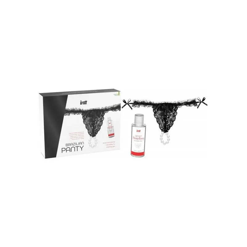 Braguita Brasileña y Gel Deslizante Base Agua Fresa 50 ml · INTT · Tangas y Braguitas