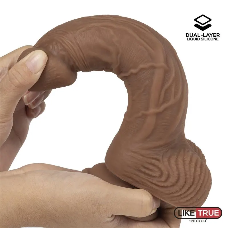 Dildo Realista Silicona Líquida Dual Layer 8.25 Bronceado · LIKETRUE · Dildos — Foto 7