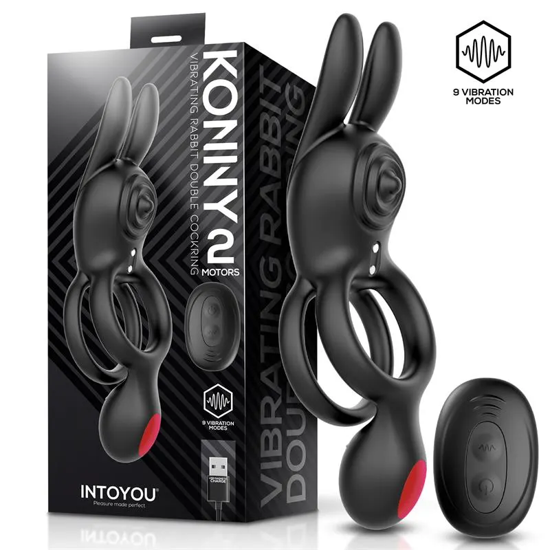 Konny Anillo Vibrador Doble con Conejito y Control Remoto · INTOYOU · Anillos para el Pene