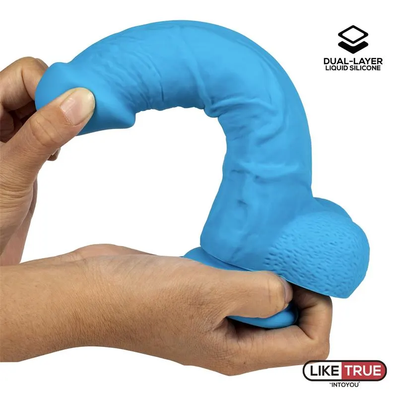 Dildo Realista Silicona Líquida Dual Layer 8 Azul · LIKETRUE · Dildos — Foto 5