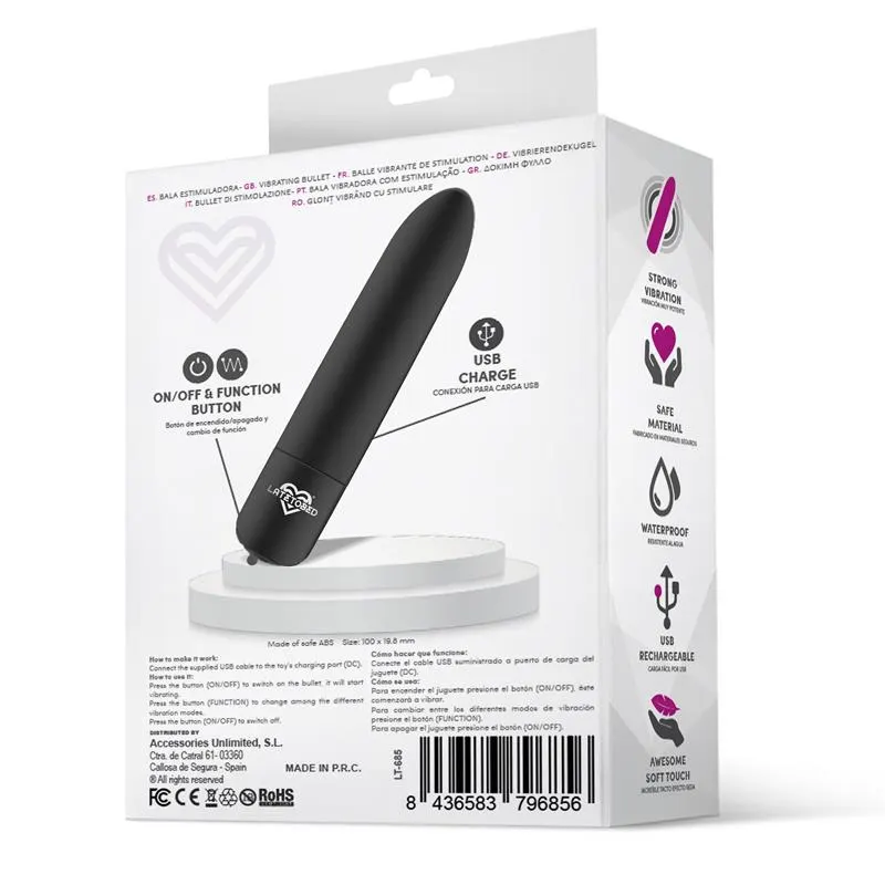 Shoty Bala Vibradora USB 10 Velocidades Potente Motor Negro · LATETOBED · Huevos y Balas Vibradoras — Foto 3