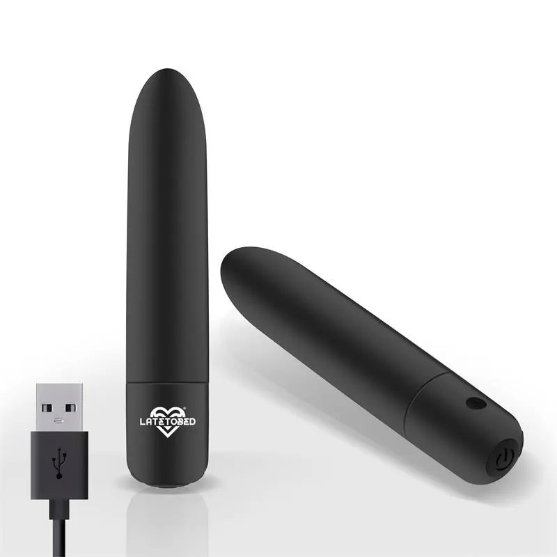 Shoty Bala Vibradora USB 10 Velocidades Potente Motor Negro · LATETOBED · Huevos y Balas Vibradoras — Foto 4