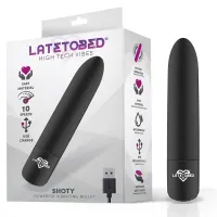 Shoty Bala Vibradora USB 10 Velocidades Potente Motor Negro · LATETOBED · Huevos y Balas Vibradoras