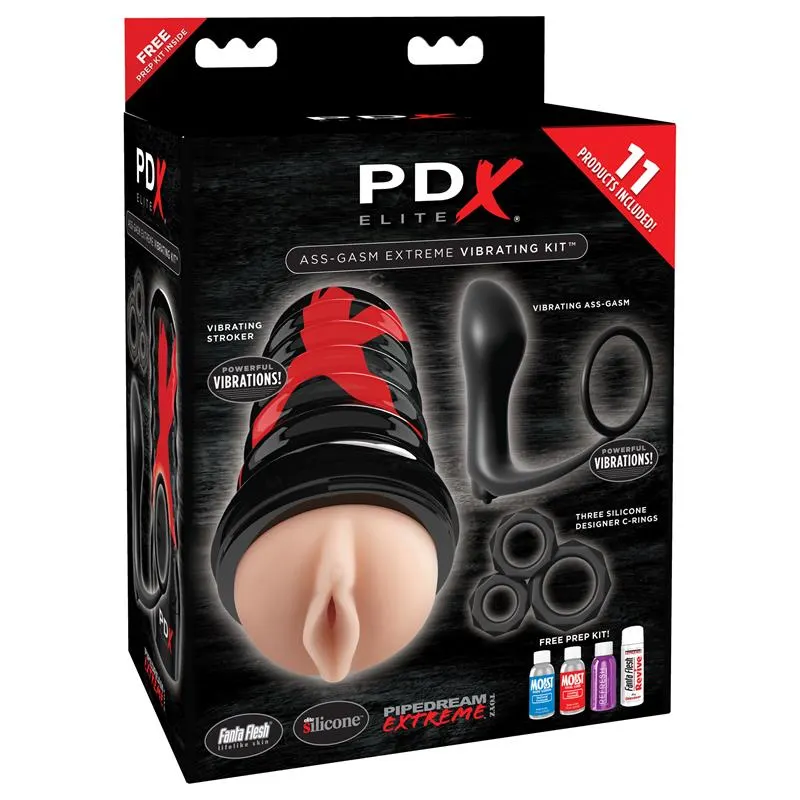 PDX Elite Kit Masturbador Vibrador Ass-Gasm · PDX ELITE · Accesorios y Sets — Foto 3