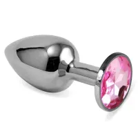 Plug Anal Plateado Rosebud Classic con Joya Rosa Talla S · LOVETOY · Anal