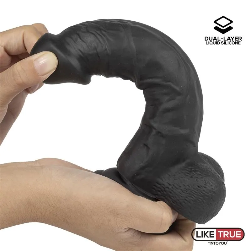 Dildo Realista Silicona Líquida Dual Layer 8 Negra · LIKETRUE · Dildos — photo 5