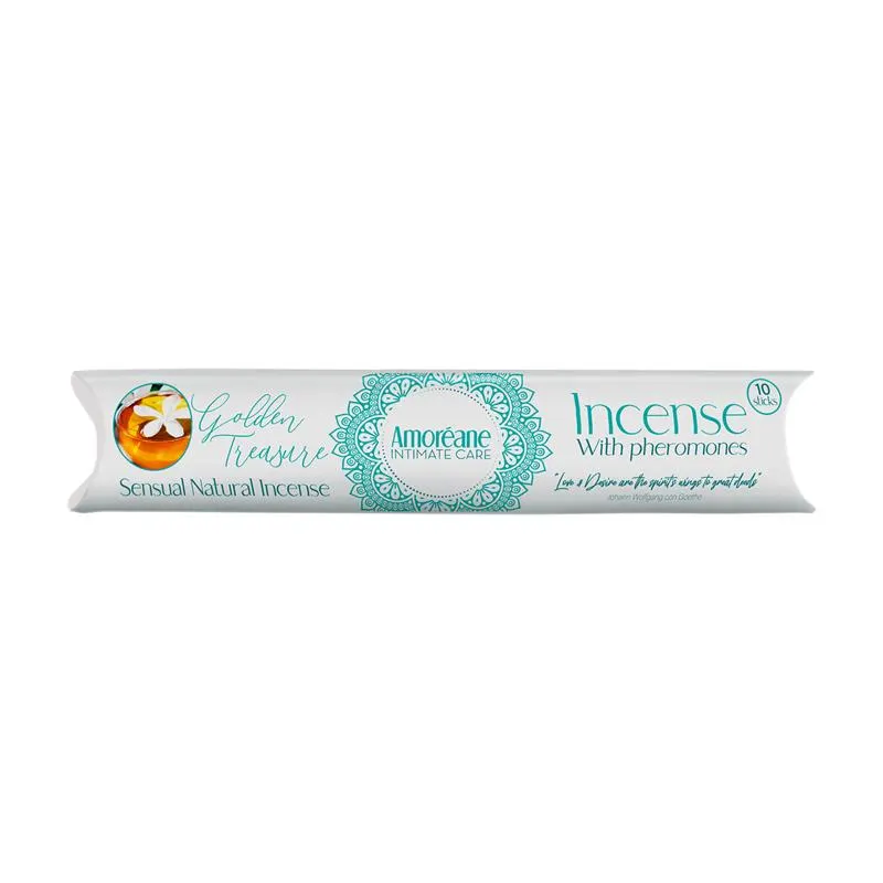 Incienso con Feromonas Golden Treasure Aroma Jazmín · AMOREANE · Cuidado Íntimo y Masaje