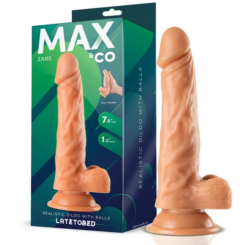 Zane Dildo Realista con Testículos Natural 7,6 - 19.5 cm · MAX & CO · Dildos