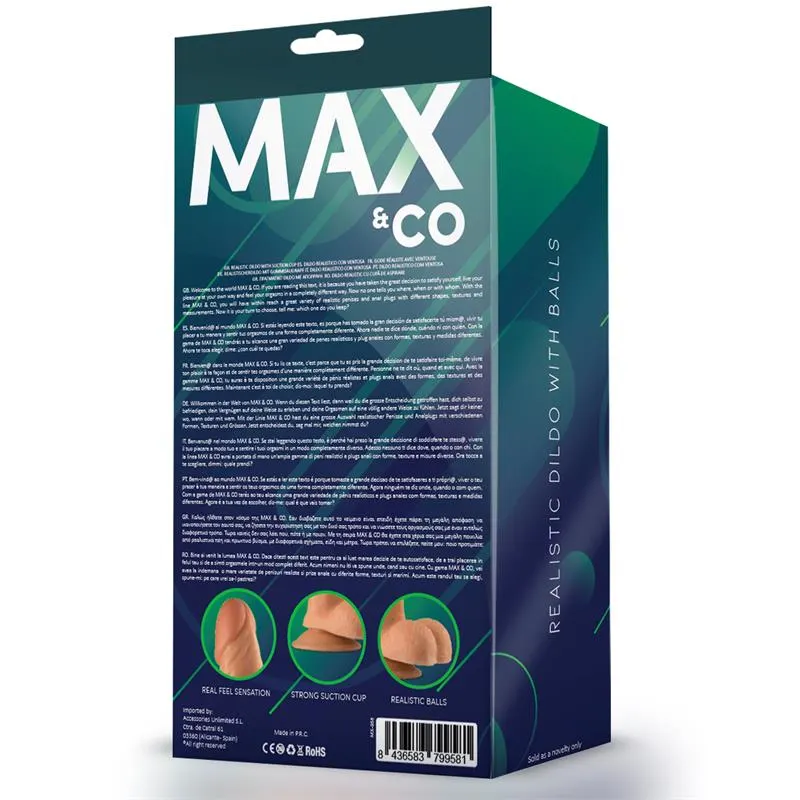 Saul Dildo Realista con Testículos Natural 8,25 - 21 cm · MAX & CO · Dildos — Foto 3