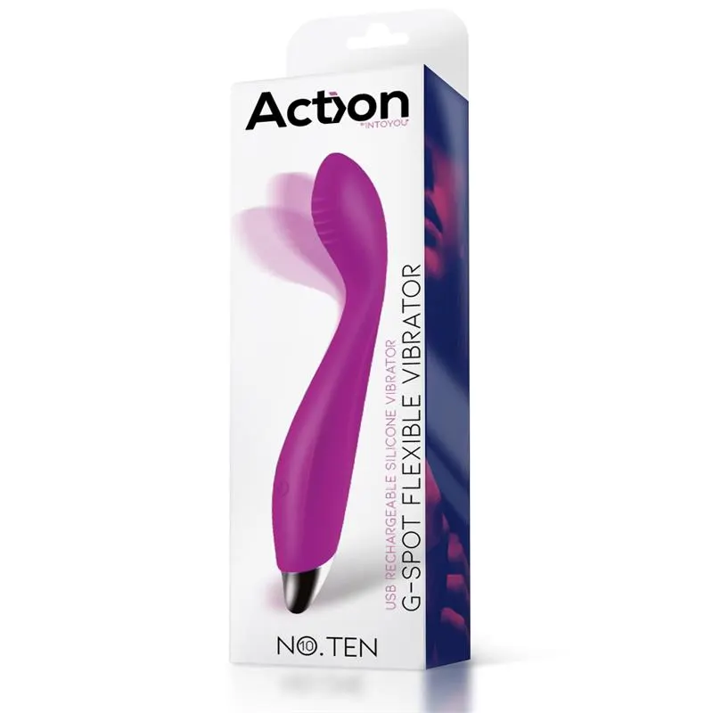 No. Ten Vibrador Hiper-Flexible Punto-G USB Magnético Silicona · ACTION · Vibradores — photo 5