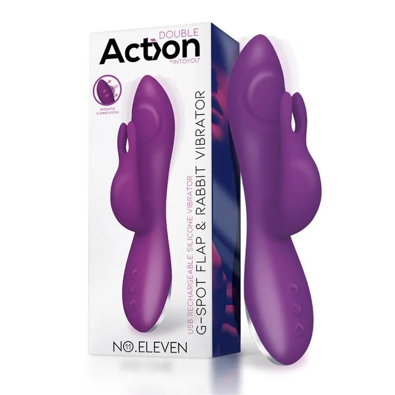 No. Eleven Vibrador con Conejito, Punto G y Fución de Pulsación USB Margnético Silicona · ACTION · Vibradores