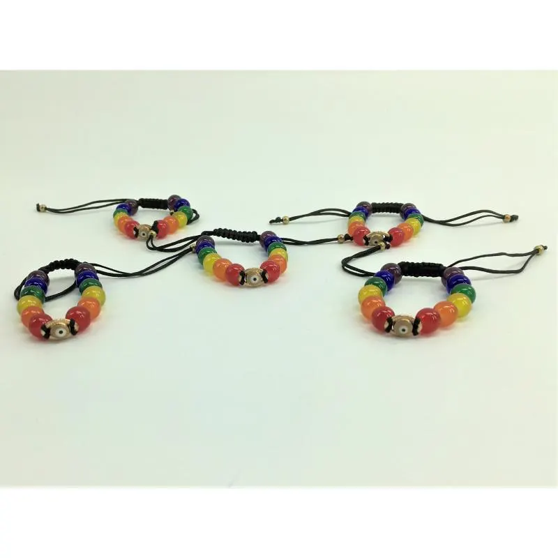 Pulsera Bandera LGBT+ y Ojo Turco · DIVERTY SEX · Línea LGBT+
