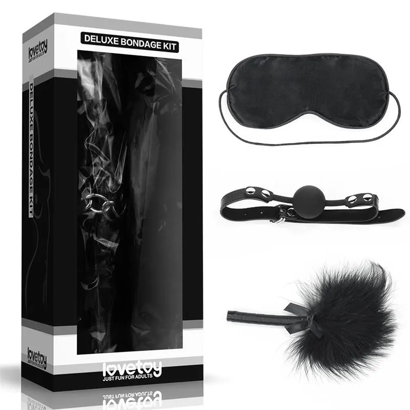 Kit Bondage Deluxe: Antifaz, Mordaza y Plumero · LOVETOY · LOVETOY · Accesorios BDSM y Fetish