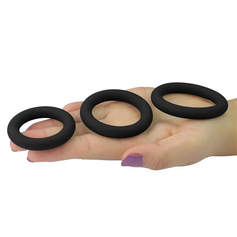 Pack de 3 Anillos para el Pene Power Plus Negro · LOVETOY · Anillos para el Pene — photo 3