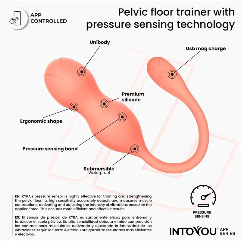 Kyra Entrenador de Suelo Pélvico con Sensor de Presión y APP · INTOYOU APP SERIES · Bolas Chinas y Salud Femenina — Foto 3