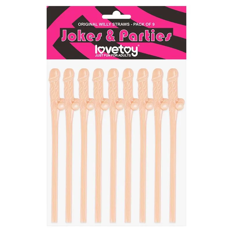 Pajita de Pene Pack de 9 · LOVETOY · Juegos y Complementos Divertidos