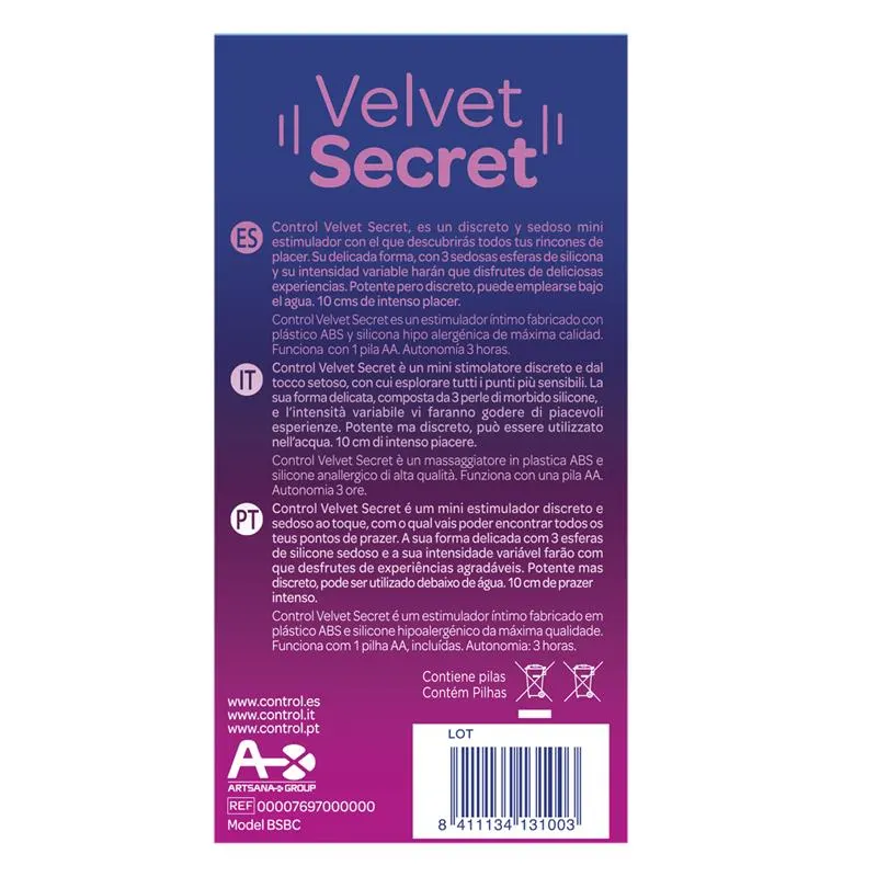 Mini Vibrador Velvet Secret 5 Funciones · CONTROL · Vibradores — photo 5