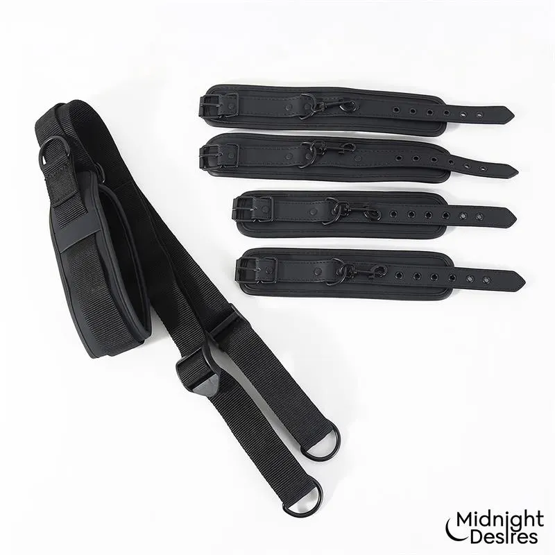 Set de Restricciones con Sujeción para el Cuello · MIDNIGHT DESIRES · Esposas y Ataduras — Foto 5