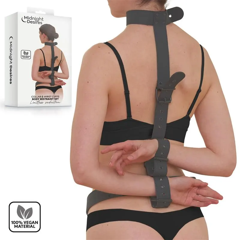 Set de Restricciones con Collar y Esposas · MIDNIGHT DESIRES · Esposas y Ataduras