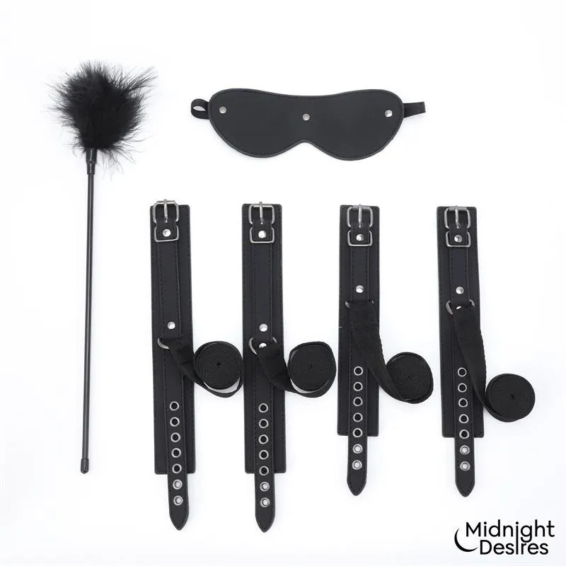 Set Bondage con Esposas, Antifaz y Pluma Estimuladora · MIDNIGHT DESIRES · Accesorios y Sets — photo 2