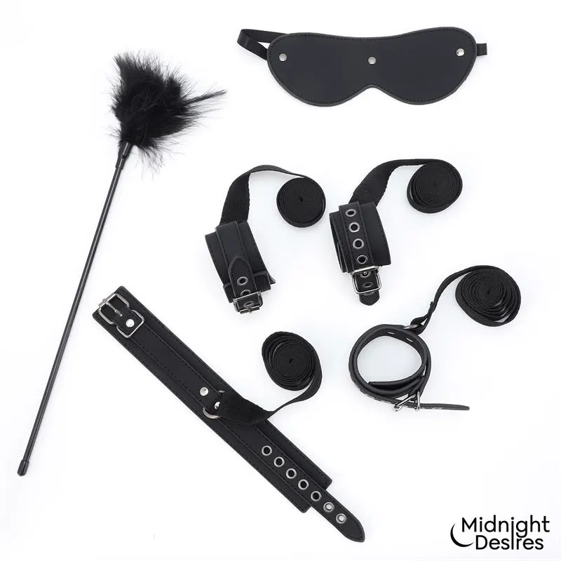 Set Bondage con Esposas, Antifaz y Pluma Estimuladora · MIDNIGHT DESIRES · Accesorios y Sets — photo 4
