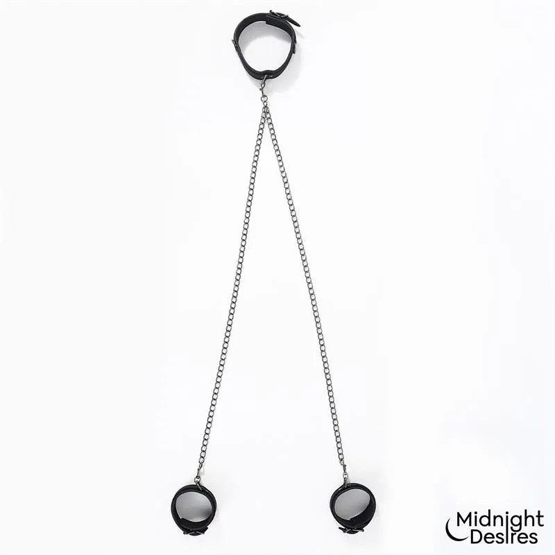 Collar con Esposas para Tobillos con Cadena · MIDNIGHT DESIRES · Accesorios BDSM y Fetish — Foto 3
