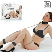 Collar con Esposas para Tobillos con Cadena · MIDNIGHT DESIRES · Accesorios BDSM y Fetish