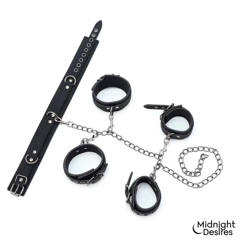 Set de Restricciones con Collar y Esposas · MIDNIGHT DESIRES · Esposas y Ataduras — photo 2