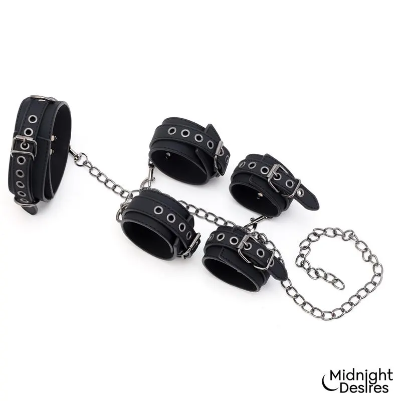 Set de Restricciones con Collar y Esposas · MIDNIGHT DESIRES · Esposas y Ataduras — photo 3