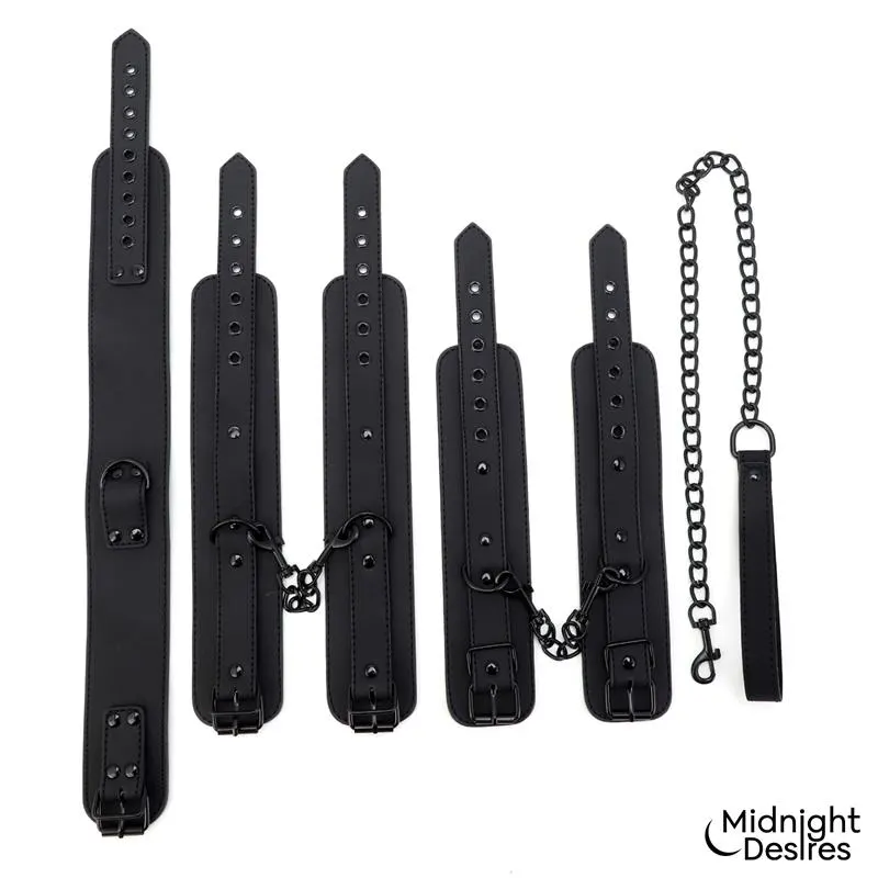 Set de Restricciones con Esposas y Collar con Correa · MIDNIGHT DESIRES · Esposas y Ataduras — photo 6