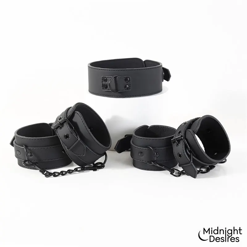Set de Restricciones con Esposas y Collar con Correa · MIDNIGHT DESIRES · Esposas y Ataduras — photo 7