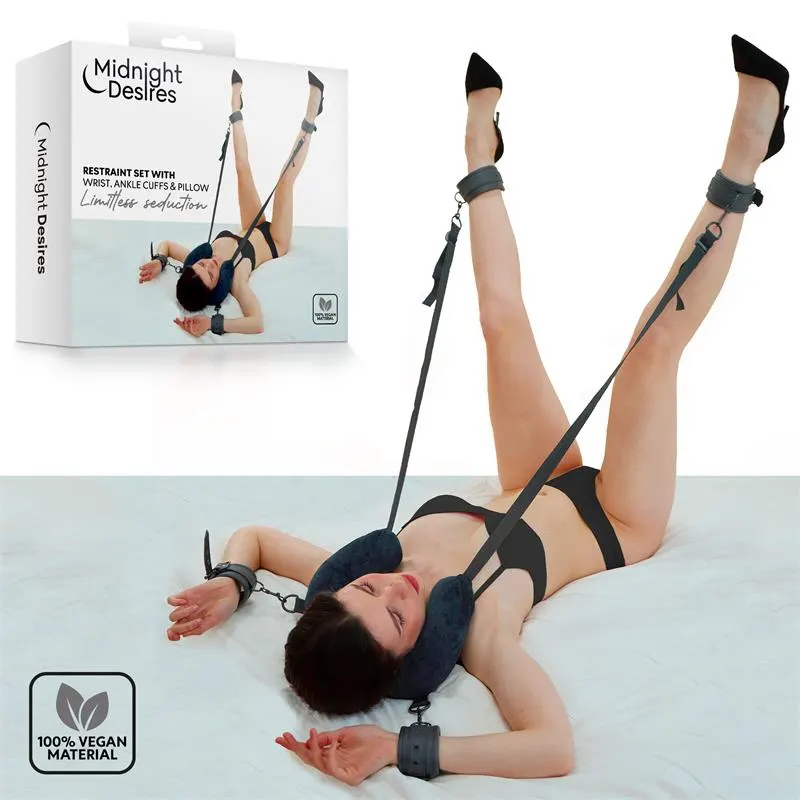 Set de Restricciones con Cojín para el Cuello · MIDNIGHT DESIRES · Esposas y Ataduras