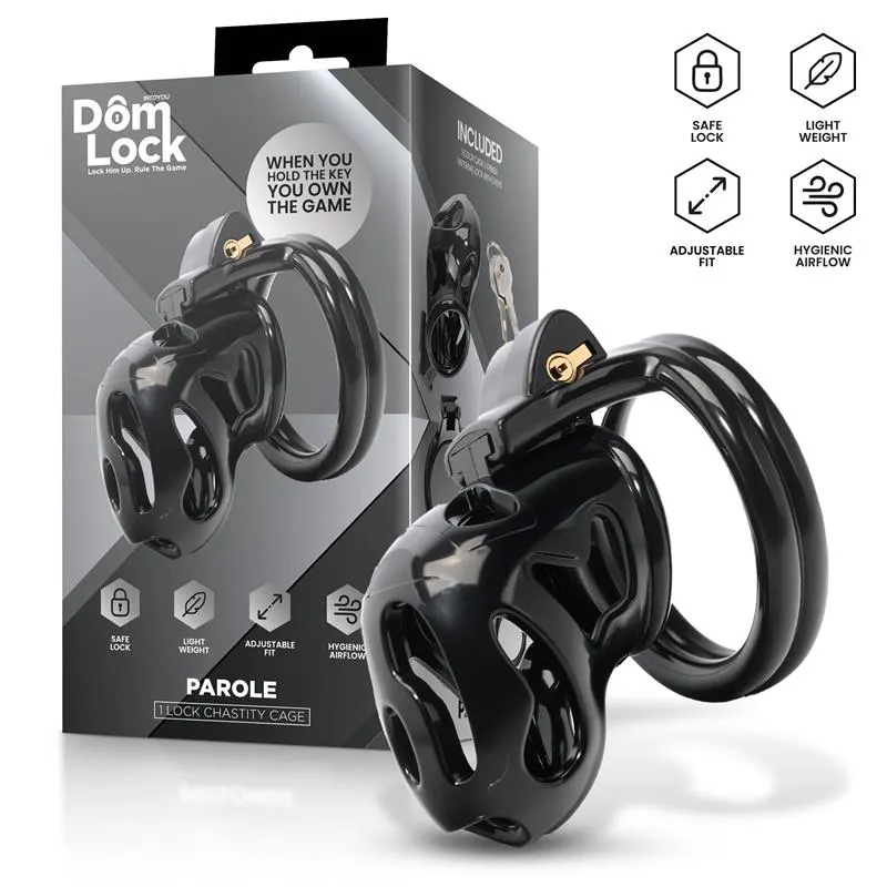 Parole Jaula para el Pene con Candado Interno · DOMLOCK · Castidad