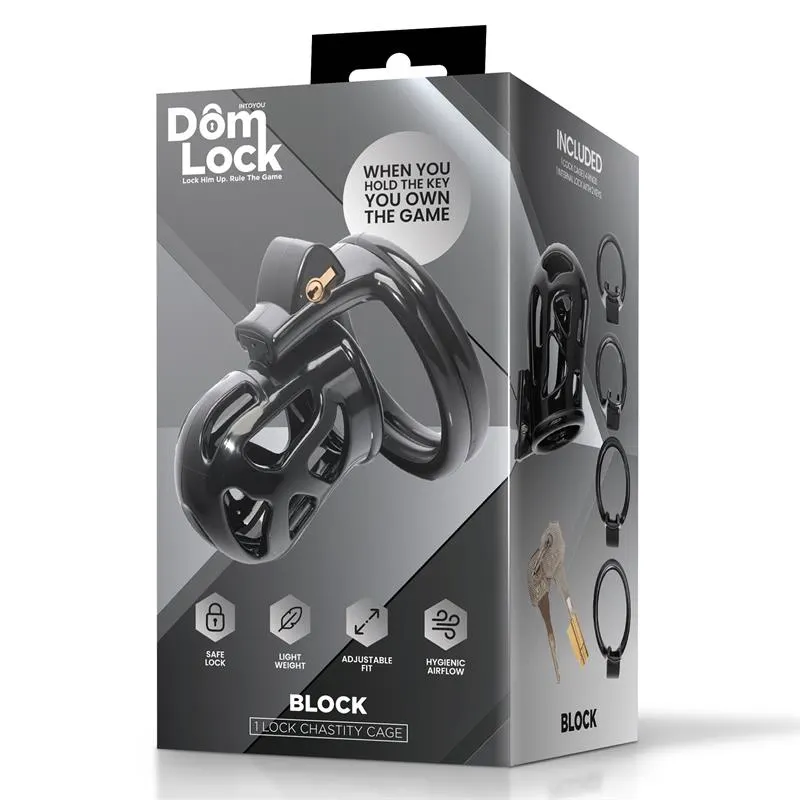 Block Jaula para el Pene con Candado Interno · DOMLOCK · Castidad — Foto 5