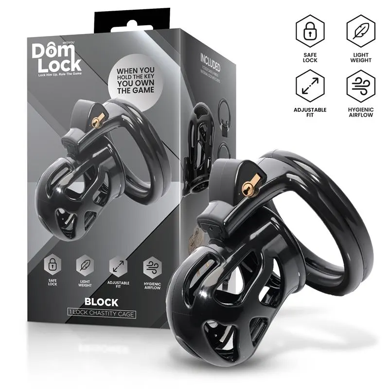 Block Jaula para el Pene con Candado Interno · DOMLOCK · Castidad