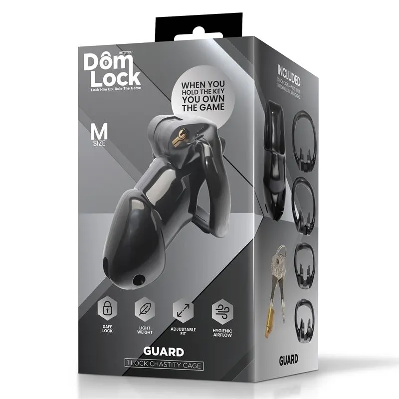 Guard Jaula para el Pene con Candado Interno Talla M · DOMLOCK · Castidad — Foto 5