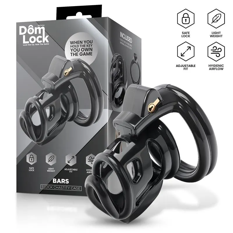 Bars Jaula para el Pene con Candado Interno · DOMLOCK · Castidad