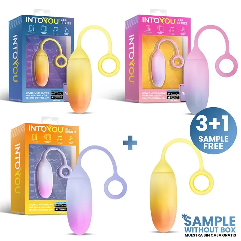 Pack Surtido 3 + Muestra Huevo con APP Silicona Doble Capa · INTOYOU APP SERIES · Accesorios y Sets