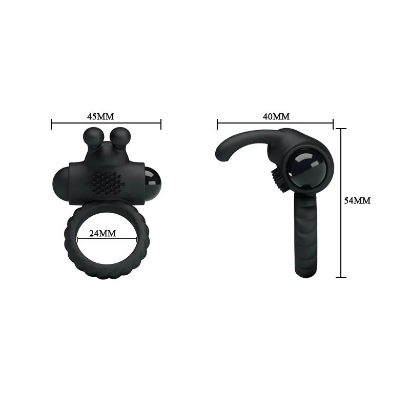 Anillo Vibrador Eudora Color Negro · PRETTYLOVE · Anillos para el Pene — photo 6