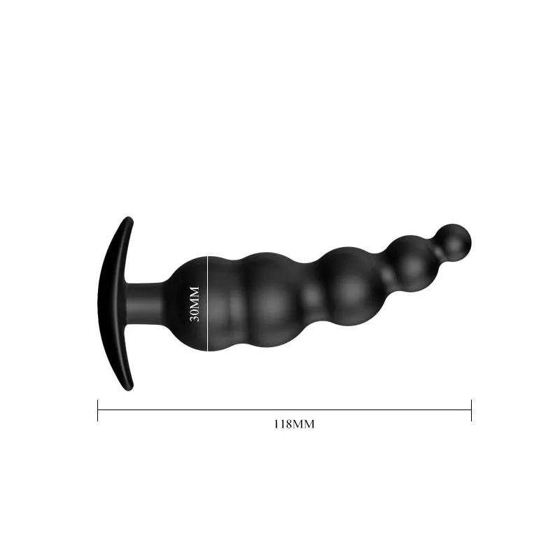 Plug Anal Burbujas Silicona Negro · PRETTYLOVE · Estimuladores de Clítoris — Foto 5