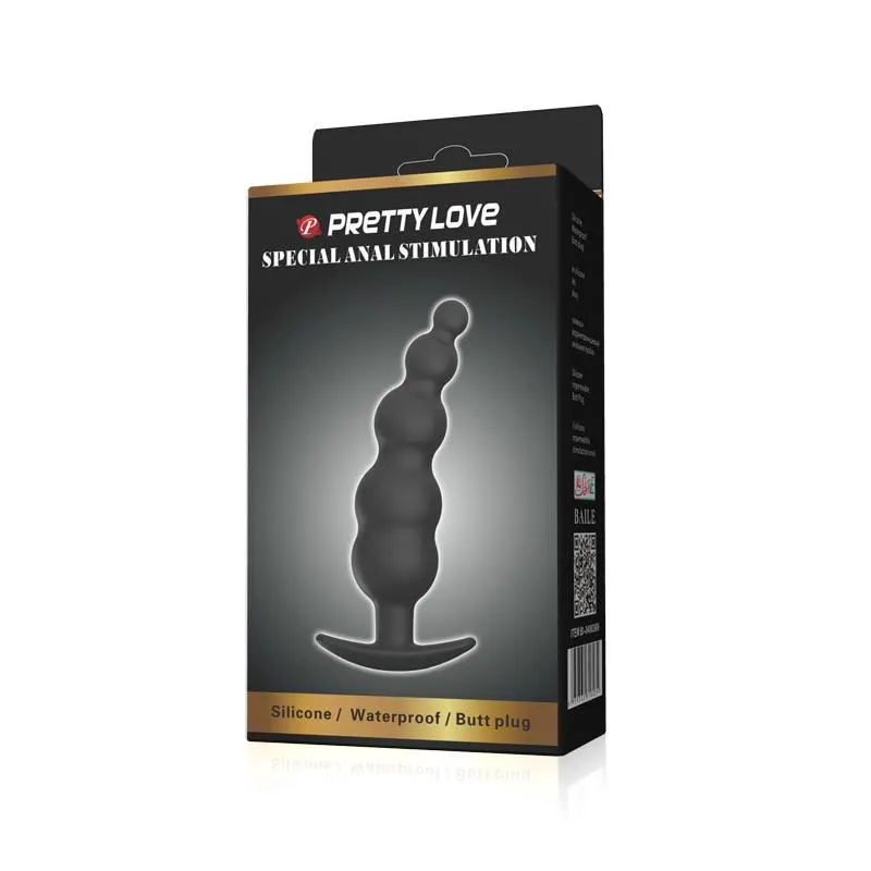 Plug Anal Burbujas Silicona Negro · PRETTYLOVE · Estimuladores de Clítoris — Foto 6