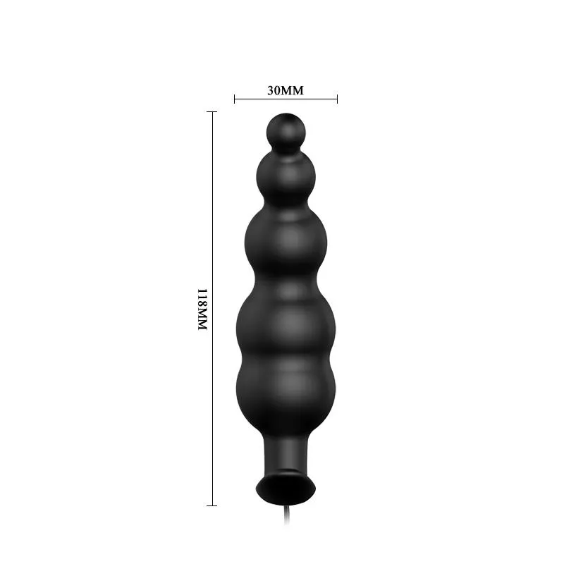 Vibrador Anal Burbujas Negro con Control Remo cl70 · PRETTYLOVE · Anal — Foto 6