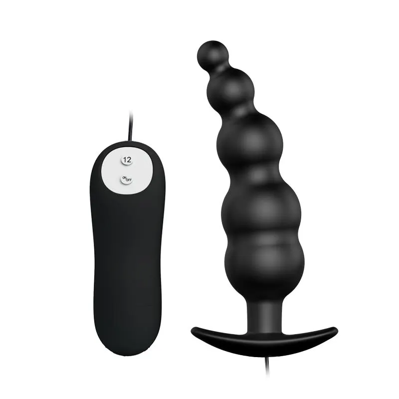 Vibrador Anal Burbujas Negro con Control Remo cl70 · PRETTYLOVE · Anal