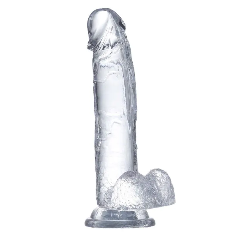 Dildo Realista con Testículos Material Cristalino 22 cm · GLAZED · Dildos — Foto 4