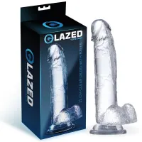 Dildo Realista con Testículos Material Cristalino 22 cm · GLAZED · Dildos